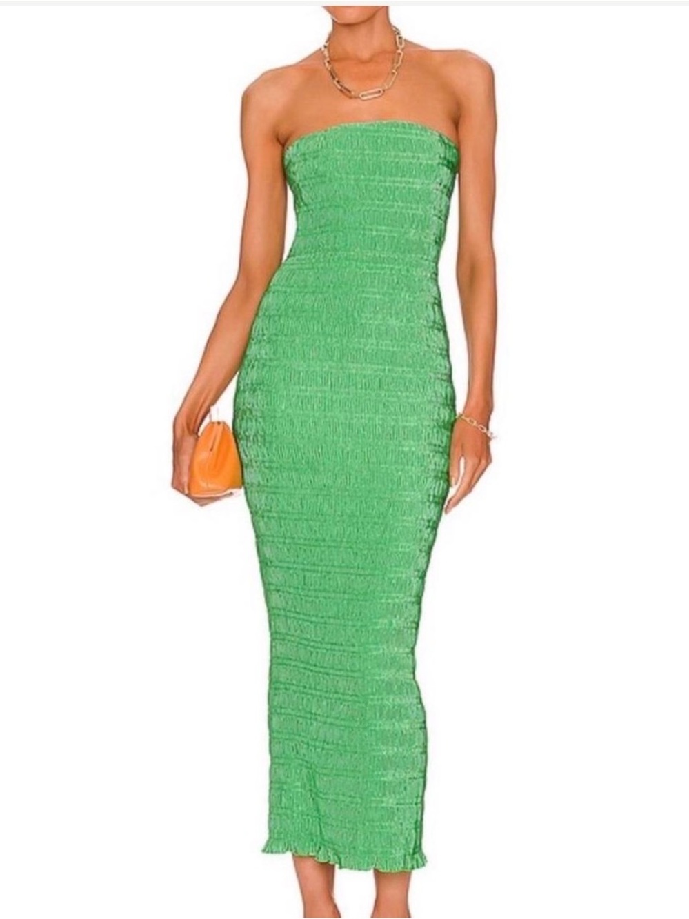L’Idee Revolve Green Dress Strapless Wedding Cocktail Party